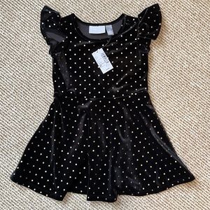 NWT Childrens Place black and gold toddler girl dress 2T